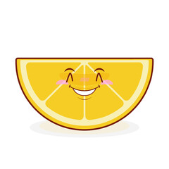 Slice lemon smile face cartoon cute