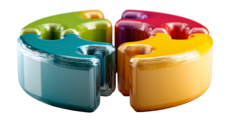 Colorful Abstract Pie Chart Segments with Shiny Finish