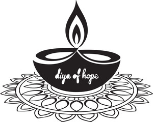 Diwali diya of hope illuminates festive tradition with intricate mandala design bringing light and celebration transparent background