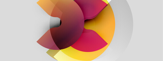 Fototapeta premium Abstract design features overlapping colorful shapes. Gradient hues blend, creating dynamic visual impact. Minimalist style, modern aesthetic.