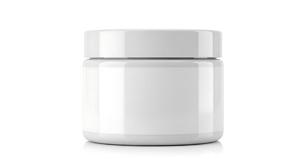 Blank White Cosmetic Cream Jar Mockup, Isolated