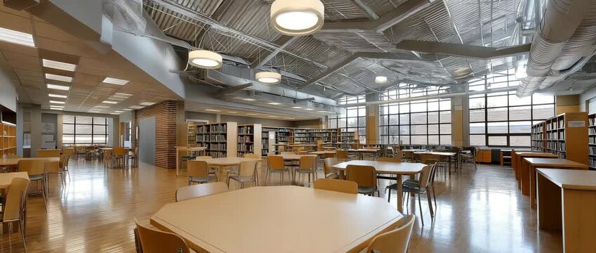 An Empty College or High School Library