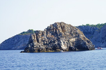 Rock on the coast near Porto Santo Stefano, Tuscany, Italy