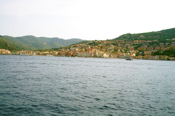 View from the sea of Porto Santo Stefano, Tuscany, Italy