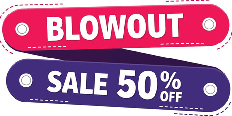 Exciting blowout sale with 50 percent off discount announcement