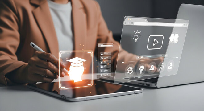 Online education courses and e learning platforms for digital student experience now trend