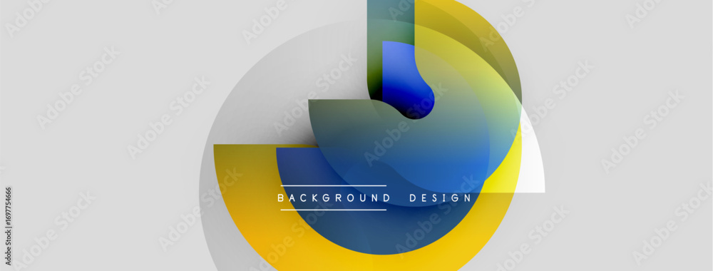 Aufkleber abstract geometric shapes overlap, creating dynamic visual effect. blue, yellow, gray hues dominate 