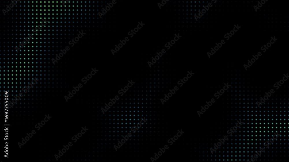 Poster animated abstract technology dark background random dots and grid 4k. loop dark halftone background