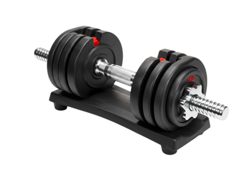 Adjustable Dumbbells Home Gym Weight Set for Strength Training isolated on transparent background