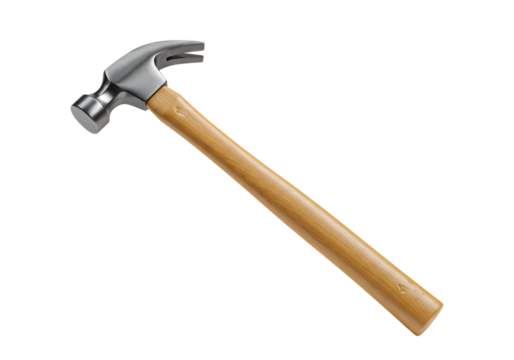 Classic Claw Hammer Detailed Closeup of a Carpenters Tool isolated on transparent background
