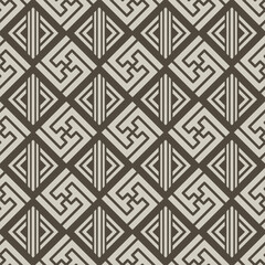Japanese Maze Line Diamond Vector Seamless Pattern