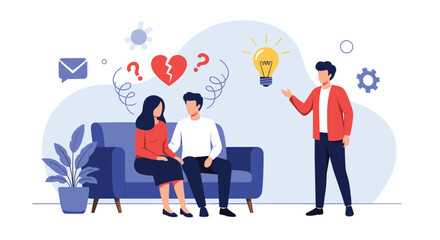 Couple seeking professional help for relationship issues and conflict resolution