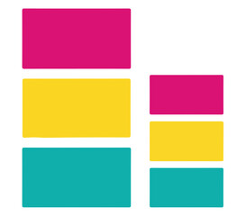 Abstract colorful geometric bars rectangles shapes bars for design marketing data representation and infographic elements