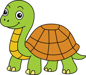Cute and Cheerful Cartoon Turtle.cdr