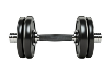 Fototapeta premium Adjustable black dumbbell with chrome handle 