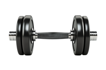Adjustable black dumbbell with chrome handle

