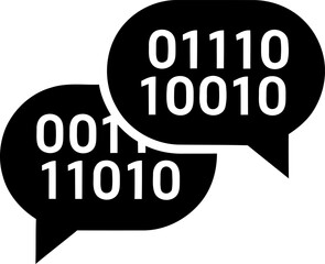 Binary code conversation bubbles icon