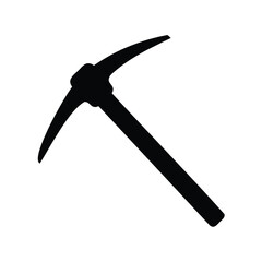 Black silhouette of a pickaxe symbolizing cryptocurrency mining and digital asset extraction
