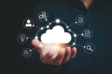 Fototapeta premium Cloud computing services and technology solutions for business it infrastructure strategy