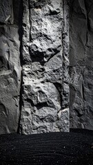 Stone, texture, black, gray, rough, grainy, background, sandy, surface, natural, rugged, uneven, coarse, dark, mineral, rock, earthy, raw, gritty, solid, weathered, organic, textured, pattern, close-u