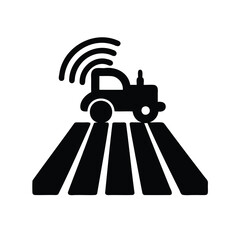 Automated smart farming tractor icon symbolizing precision agriculture and technology