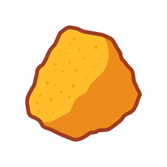 Illustration of shiny gold rock, concept for wealth, geology, mining, natural resources, and treasure.