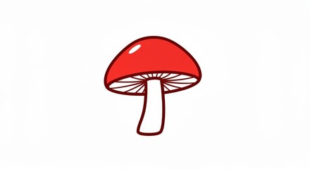 Simple Red Mushroom Illustration