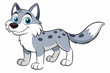 Obraz premium Cartoon Wolf with Blue Eyes 