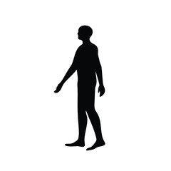 Silhouette of a person walking in a virtual environment