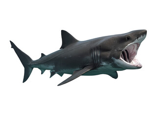 Naklejka premium Megalodon Shark Prehistoric Predator Jaw Anatomy Ocean Wildlife isolated on transparent background