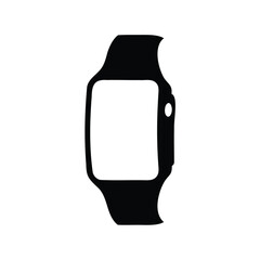Sleek smartwatch silhouette icon for modern technology and fitness tracking applications