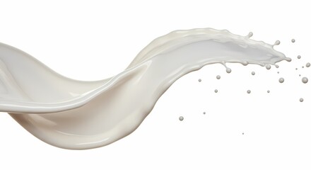 Dynamic Milk Splash Creamy White Liquid Swirl Background