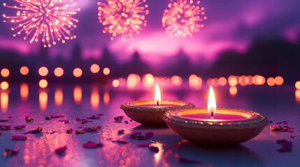 Banner design for diwali festival and podium,Diwali light decoration candle with fireworks,Stage,Product display Showcase design sparkle background,Deepavali,Dipavali,3D podium illustration.