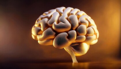 Realistic brain model on a colorful background showcasing intricate details and textures in a captivating display