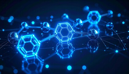 Glowing molecular structure network