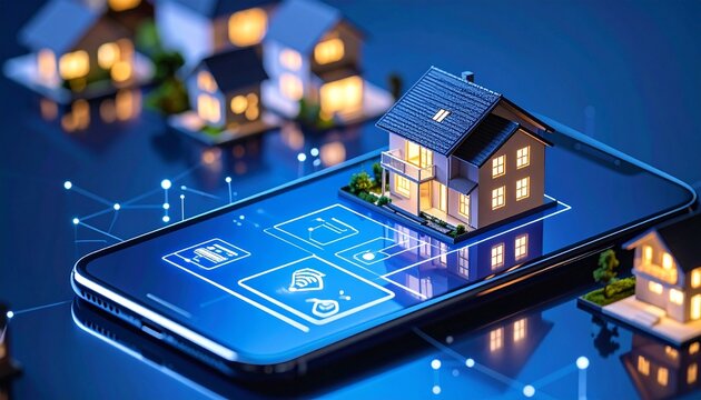 Smart home on smartphone screen