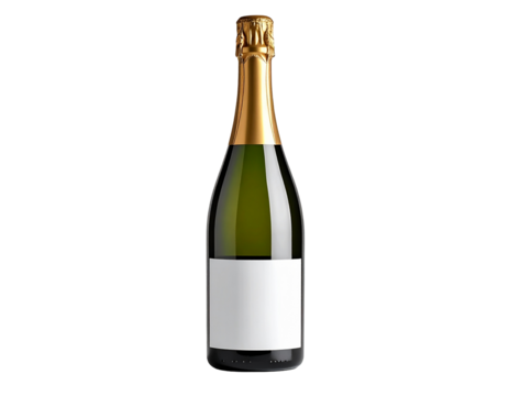 Minimal Champagne Bottle Design with Empty Label