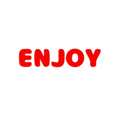 Positive ENJOY Text in Bold Red Letters
