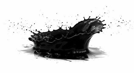 Black Ink Splash Abstract Art Design Element for Backgrounds