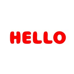 Friendly HELLO Word in Red Bold Font
