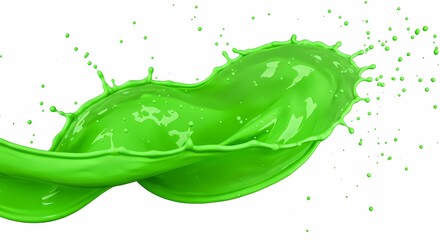 Vibrant Green Liquid Splash Dynamic Fluid Motion Background