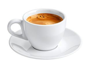 Clean Ceramic Cup of Espresso on White Background