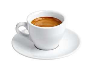 Naklejka premium Elegant Ceramic Espresso Cup on White Background