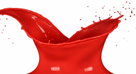 Red Paint Splash Vibrant Color Explosion Liquid Dynamics Abstract Background