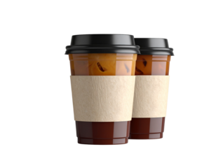 Iced Coffee Takeaway Cups with Blank Sleeves
