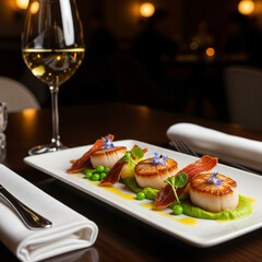 appetizer with salmon and caviar