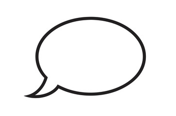Speech bubble, speech balloon or chat bubble line art icon for apps and websites