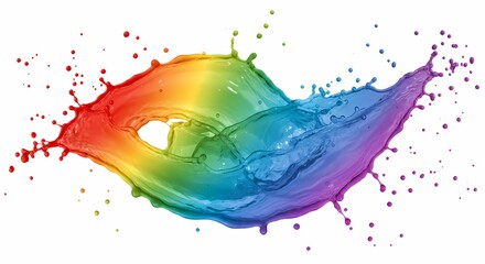 Vibrant Rainbow Paint Splash Colorful Liquid Burst Background Texture