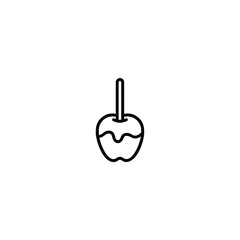 Candy Apple On Stick Monoline Icon
