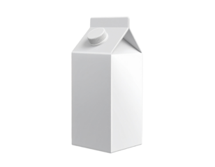 Blank Milk Carton on White Background